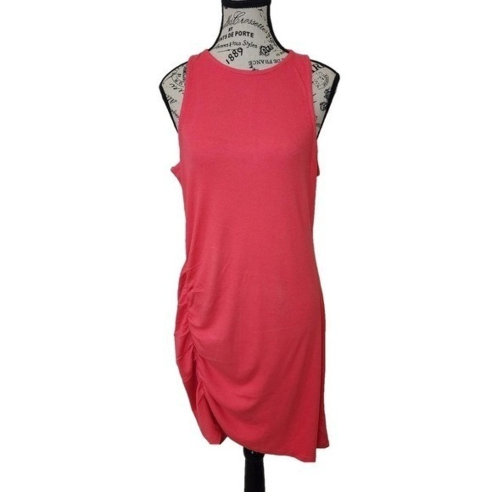 Melrose and Market Pink Ruched Racerback Midi Tank Dress Size XL Cotton Blend
